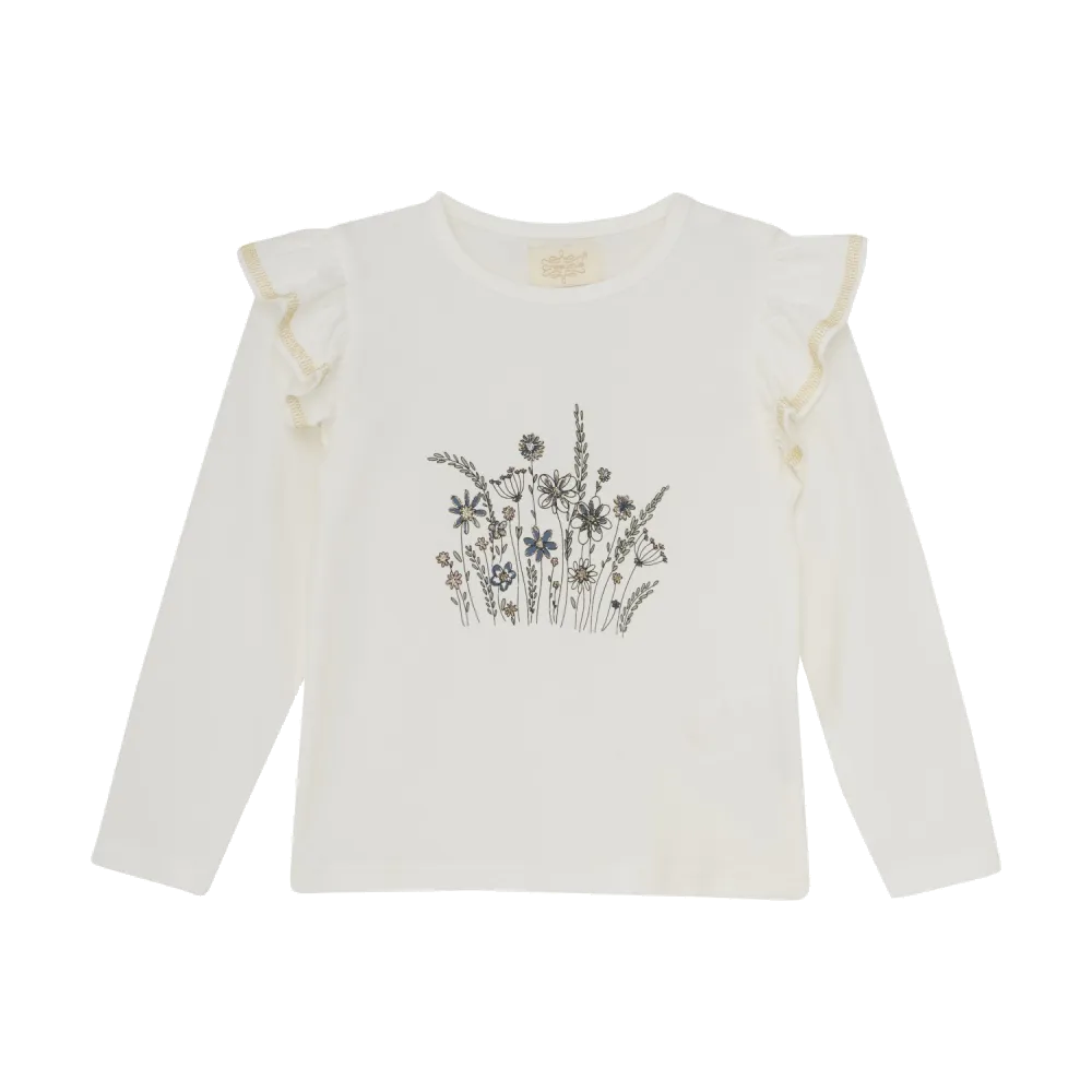 Creamie Floral Ruffle Top