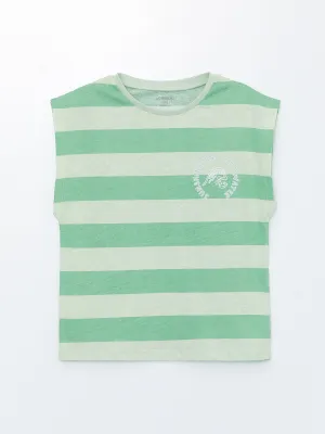 Crew Neck Striped Baby Boy Undershirt