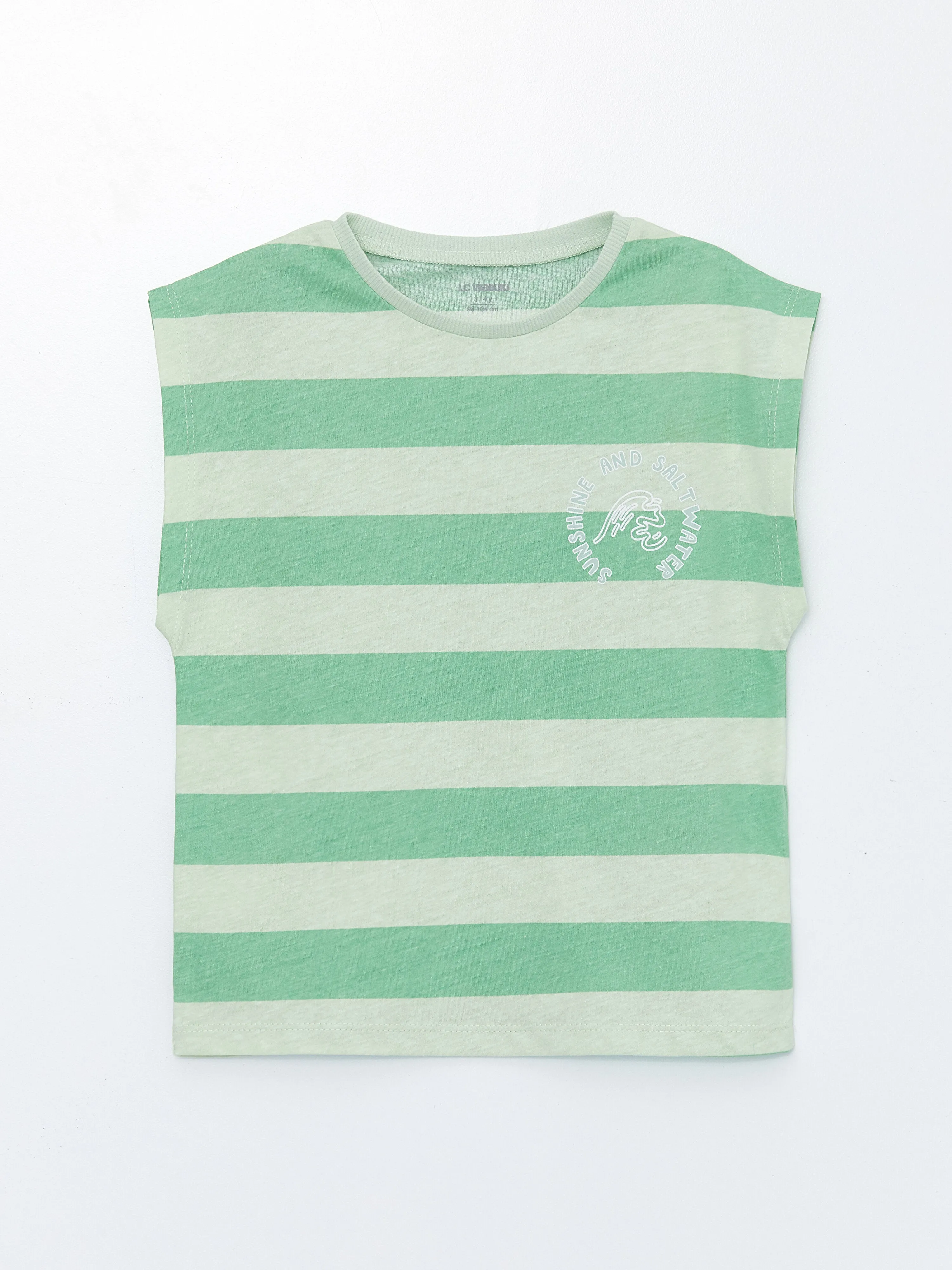 Crew Neck Striped Baby Boy Undershirt