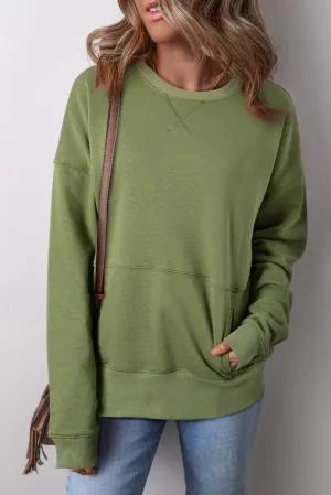 Crisscross Stitching Loose Sweatshirt
