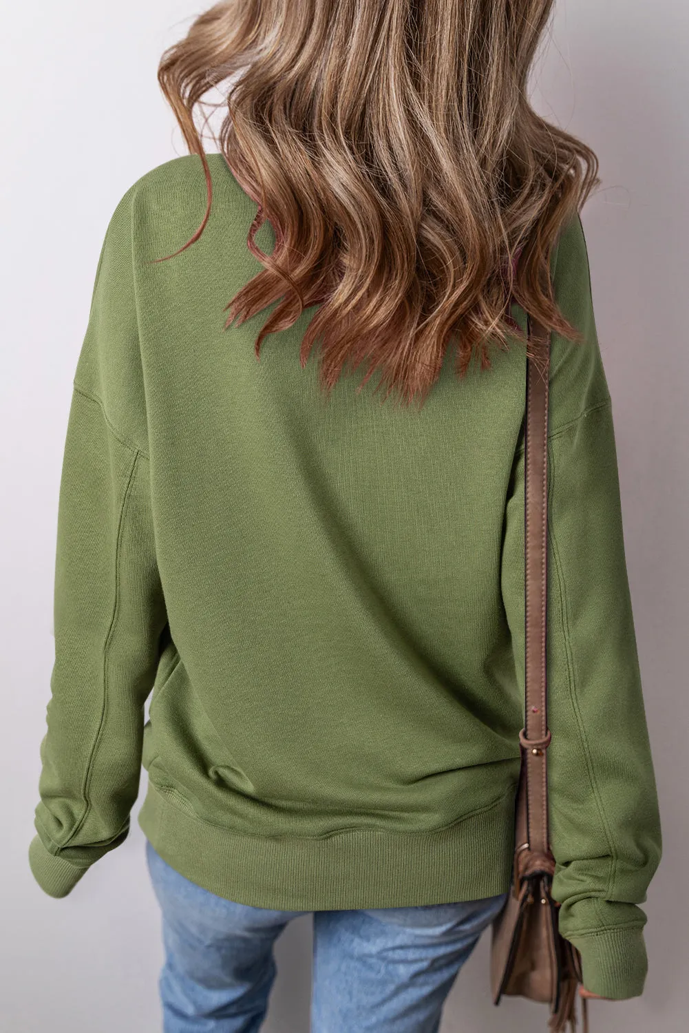 Crisscross Stitching Loose Sweatshirt