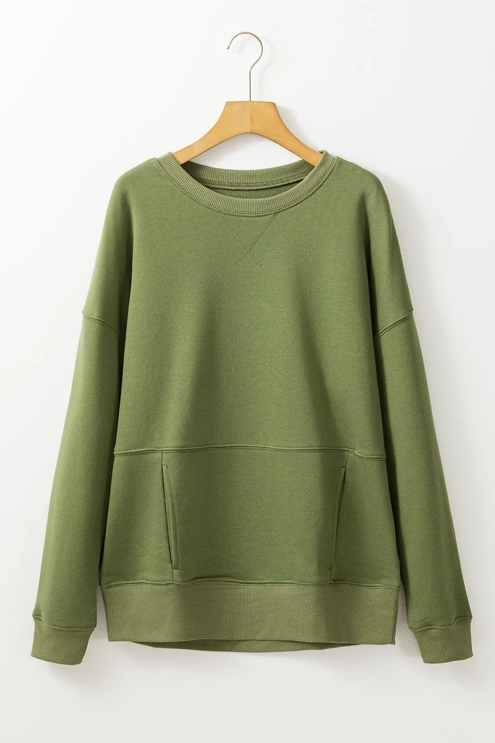 Crisscross Stitching Loose Sweatshirt