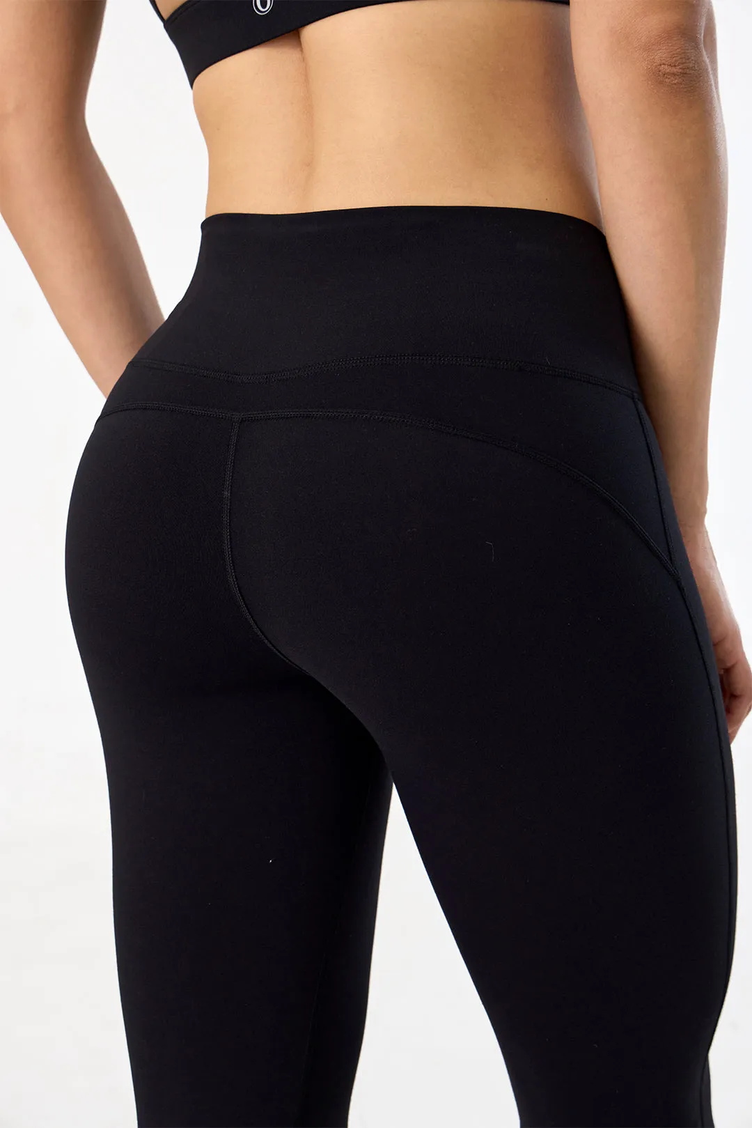Crossover High Waisted Flare Leggings with Pocket
