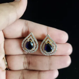 Cubic Zirconia Classic Tops With 2 Tone Plating Blue