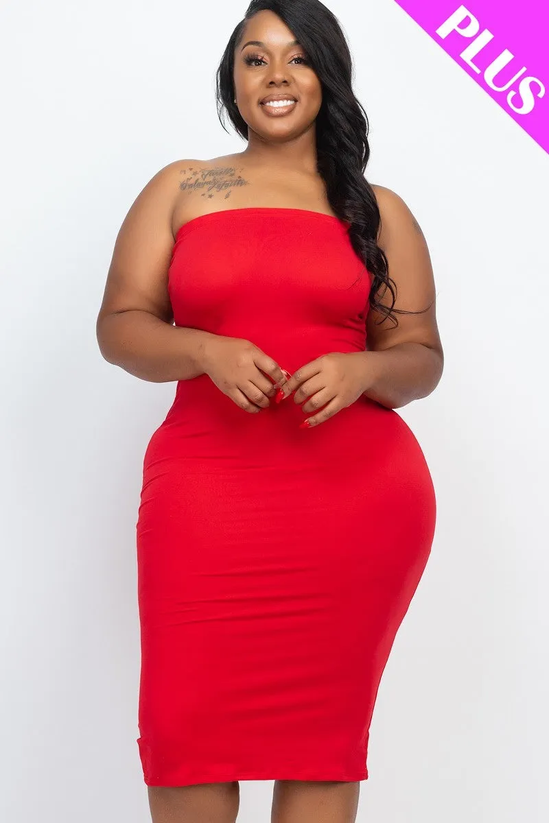 Curvy Summer Tube Bodycon Dress