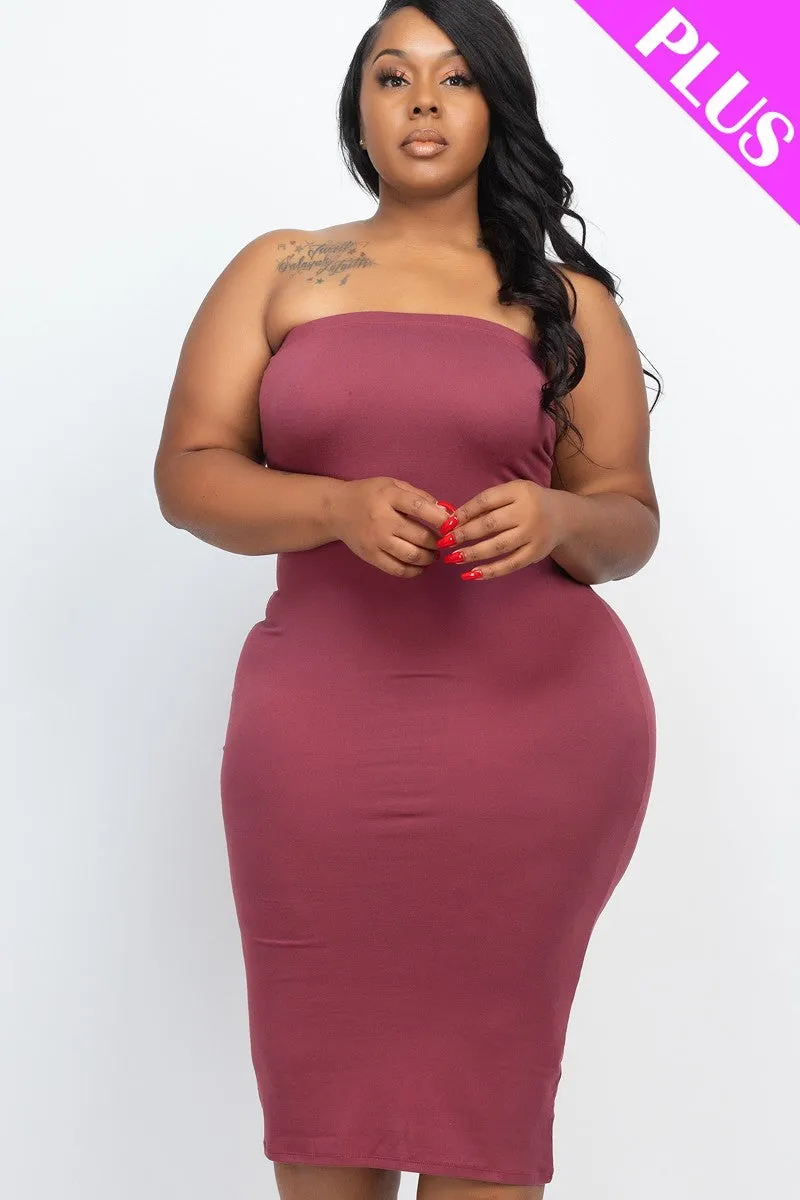 Curvy Summer Tube Bodycon Dress