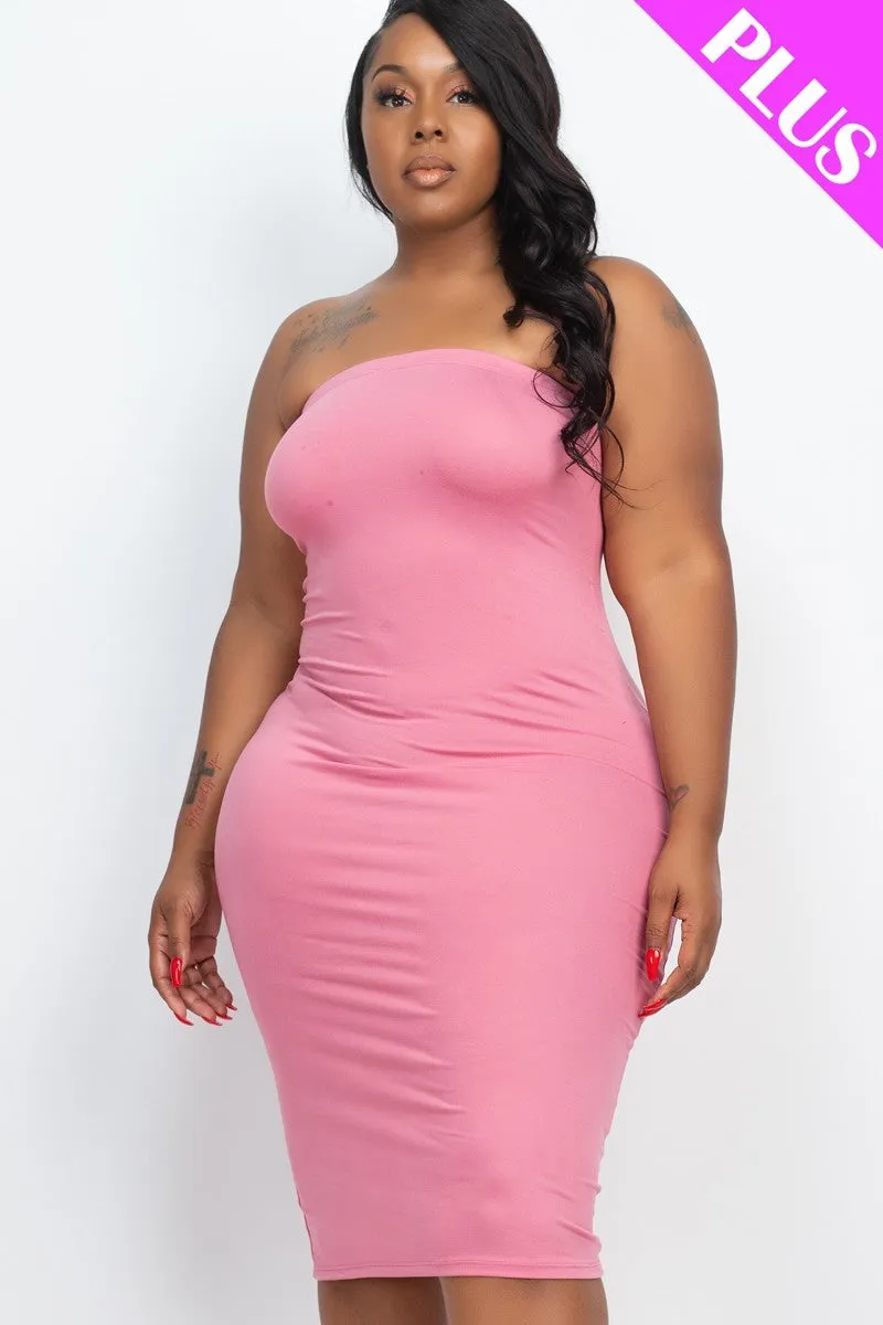 Curvy Summer Tube Bodycon Dress