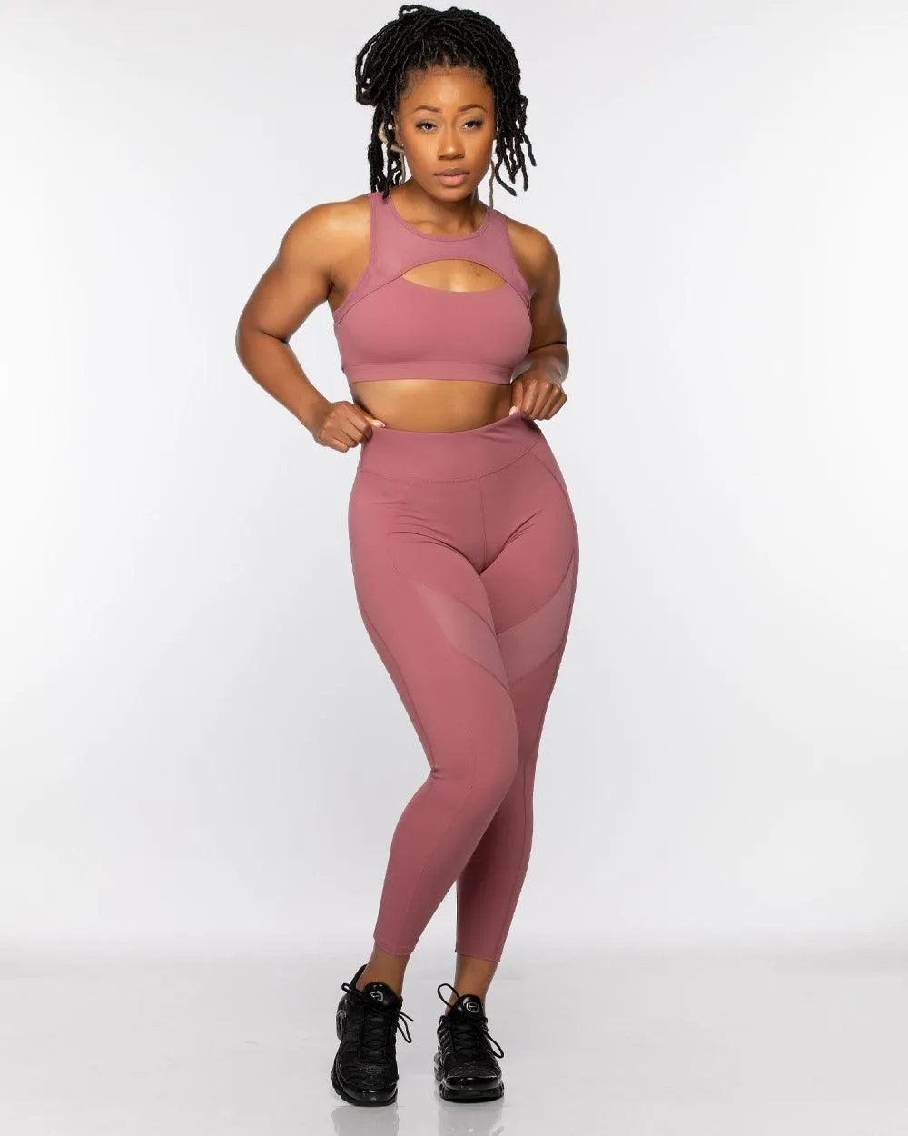 Custom Printed Hollow Cut 2 Piece Fitness Set