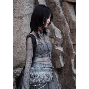 Cyberpunk Sheer Top for an Edgy Y2K Style Fashion Statement