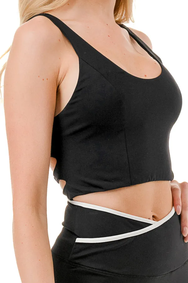 Dainty Criss Cross Open Back Cropped Tank