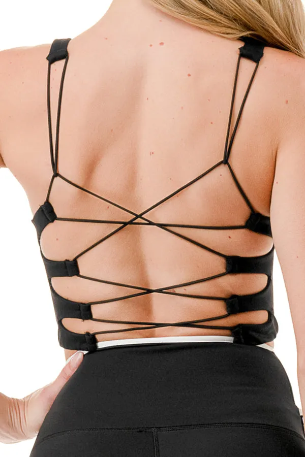 Dainty Criss Cross Open Back Cropped Tank
