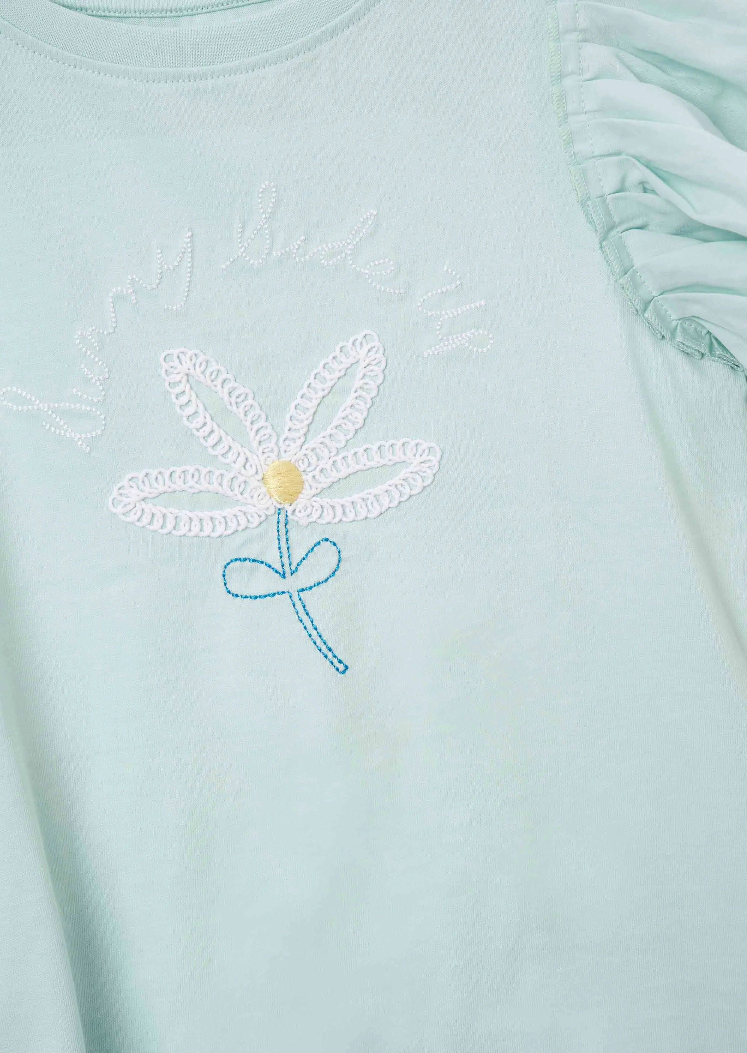 Daisy Blue Pleat Sleeve Top