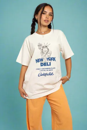 Daisy Street Garfield New York Deli Oversized Tee