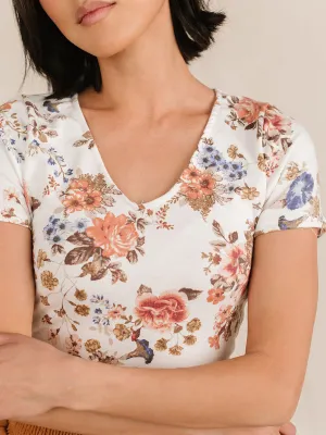 Daphne White Floral Bodysuit