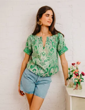 Dawson Top Mason Paisley Green