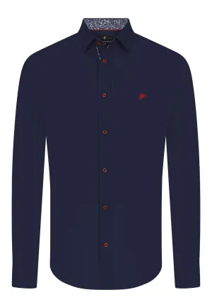 Denim Culture Regular Fit Button-Up Shirt GIANFRANCO, Navy