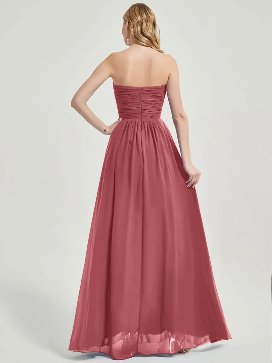 Desert Rose Sweetheart Strapless Chiffon Maternity Bridesmaid Dress