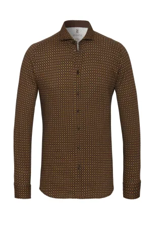 Desoto Slim Button Down Shirt, Brown