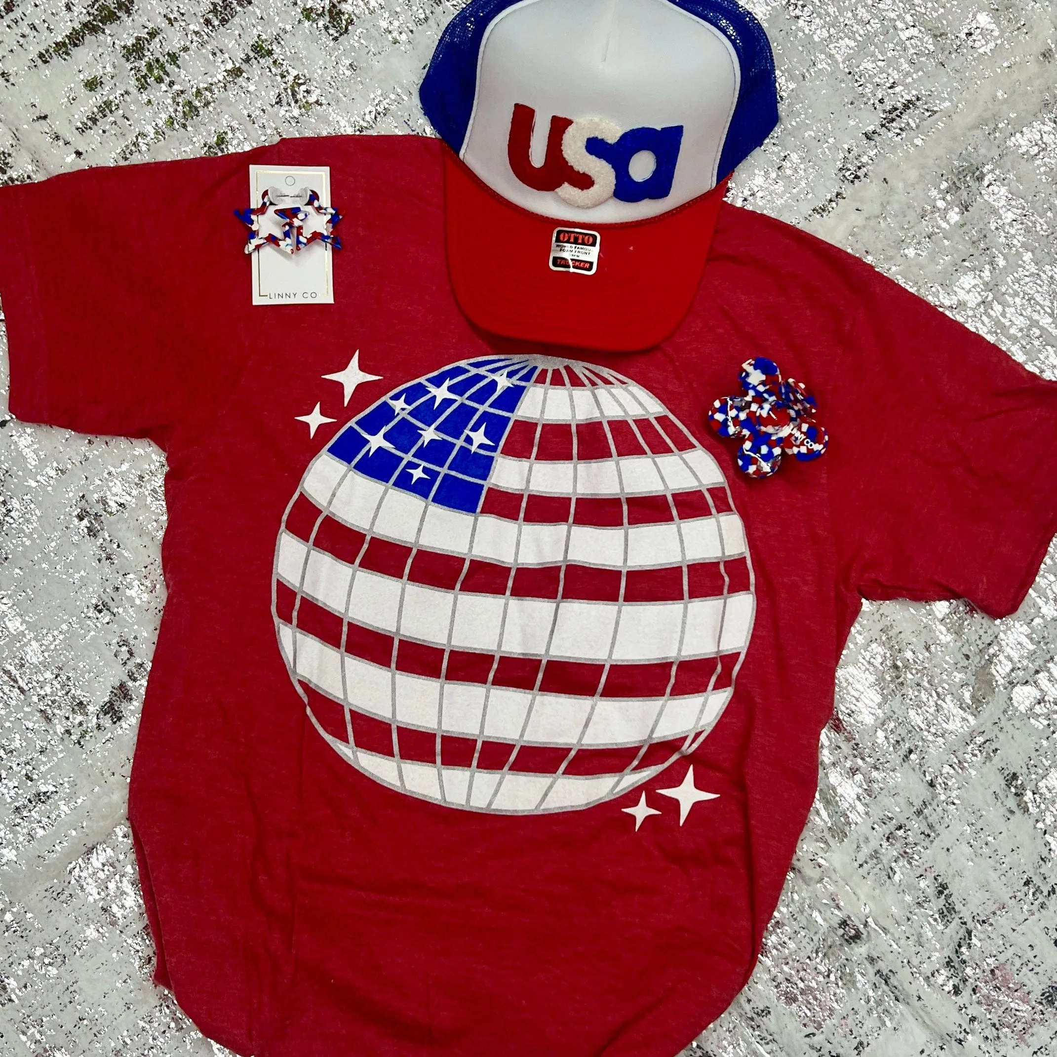 Disco Ball Flag Tee