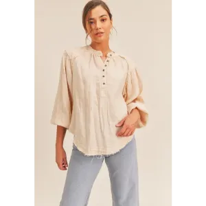 Distressed Button Down Top