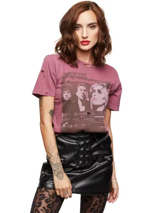 Distressed Purple West Hollywood Blondie Band Shirt