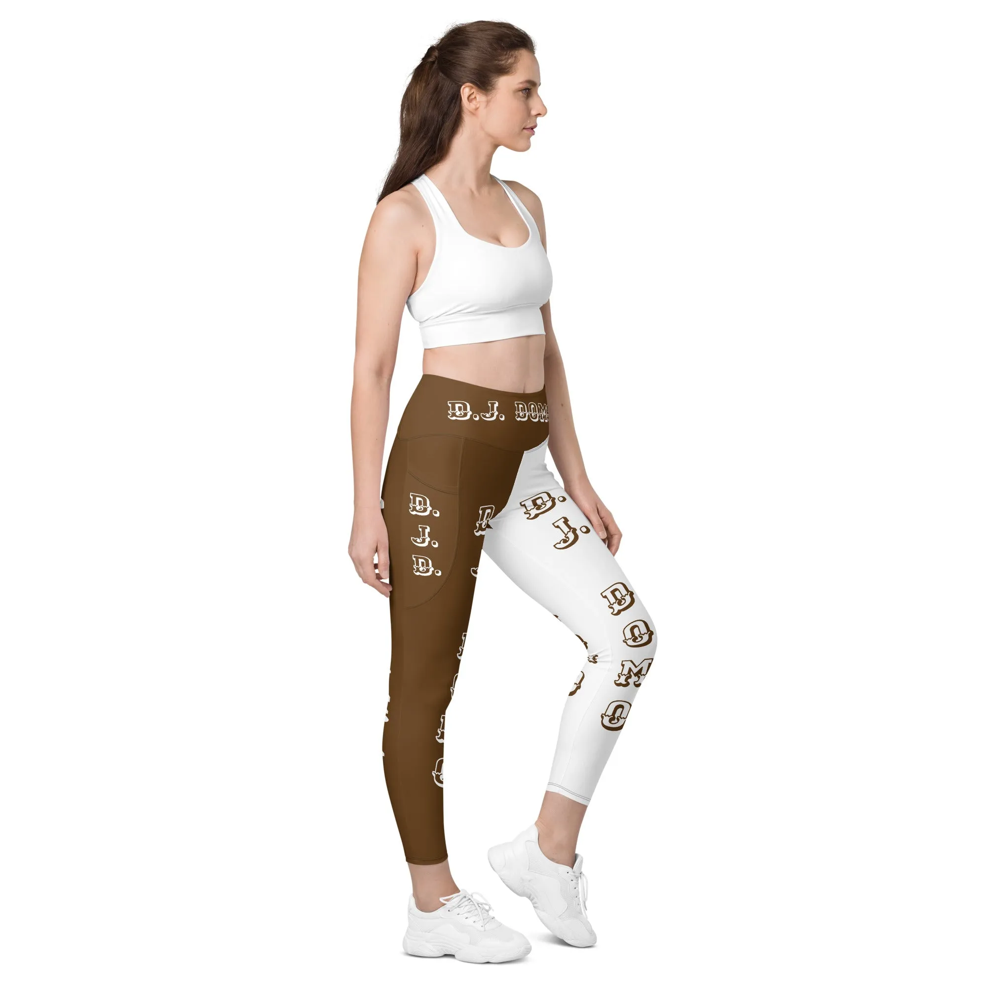 D.J. Domo Leggings with pockets 2 Brown/White