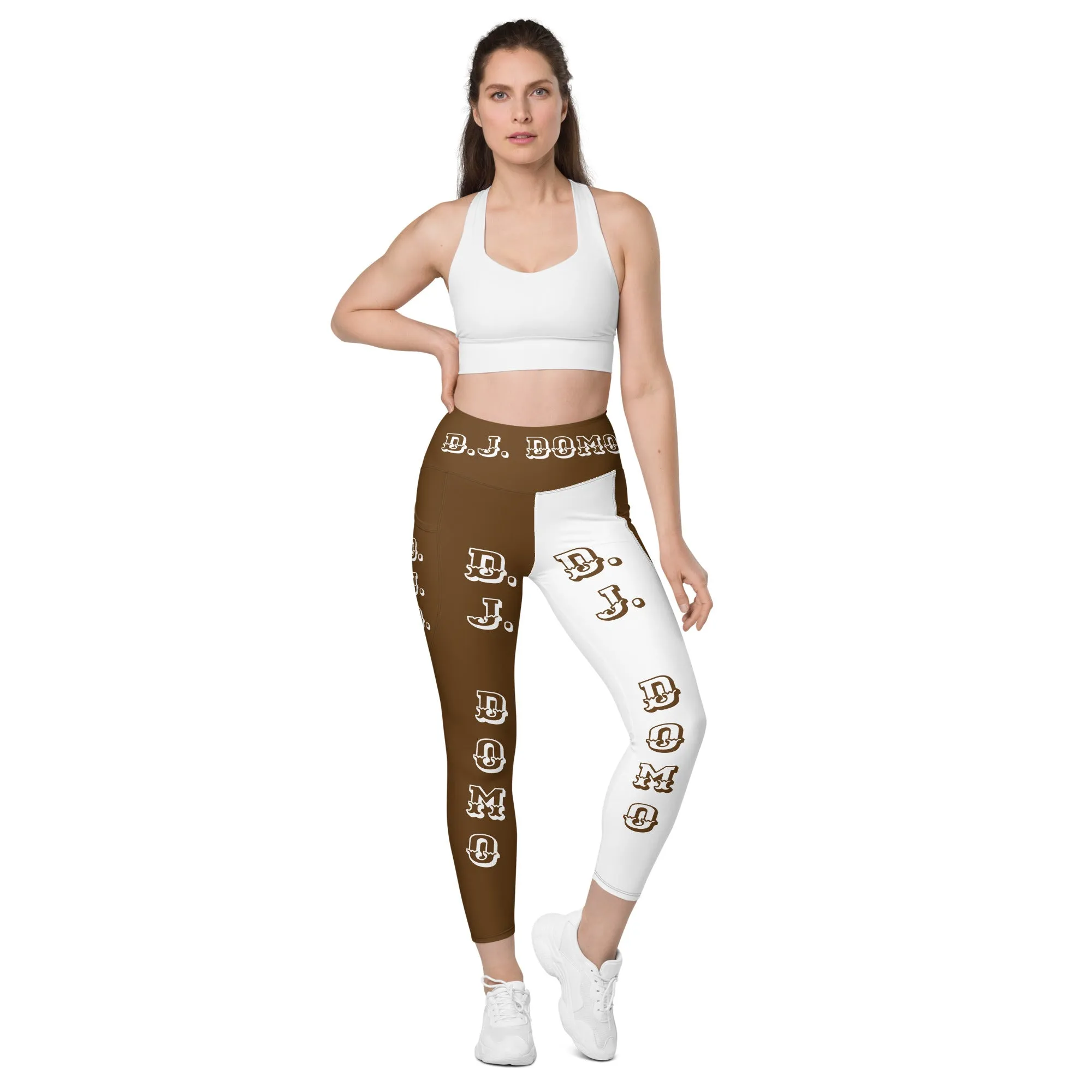 D.J. Domo Leggings with pockets 2 Brown/White