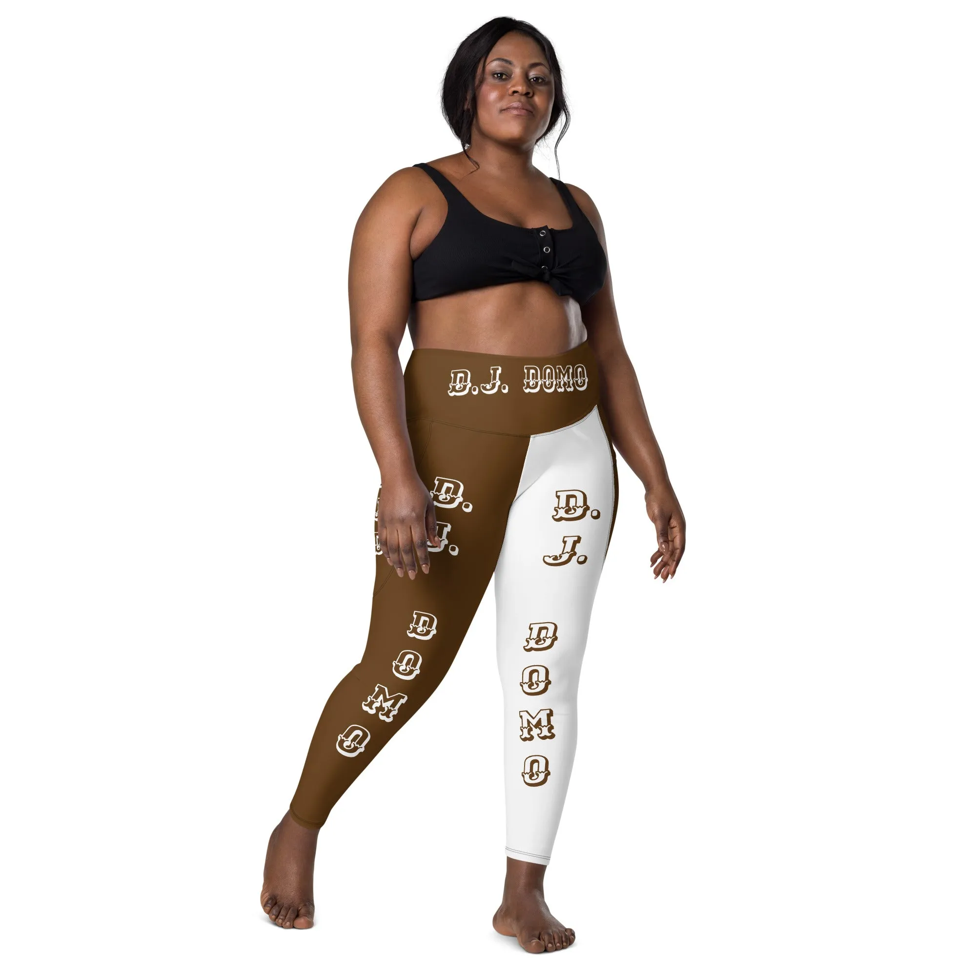 D.J. Domo Leggings with pockets 2 Brown/White
