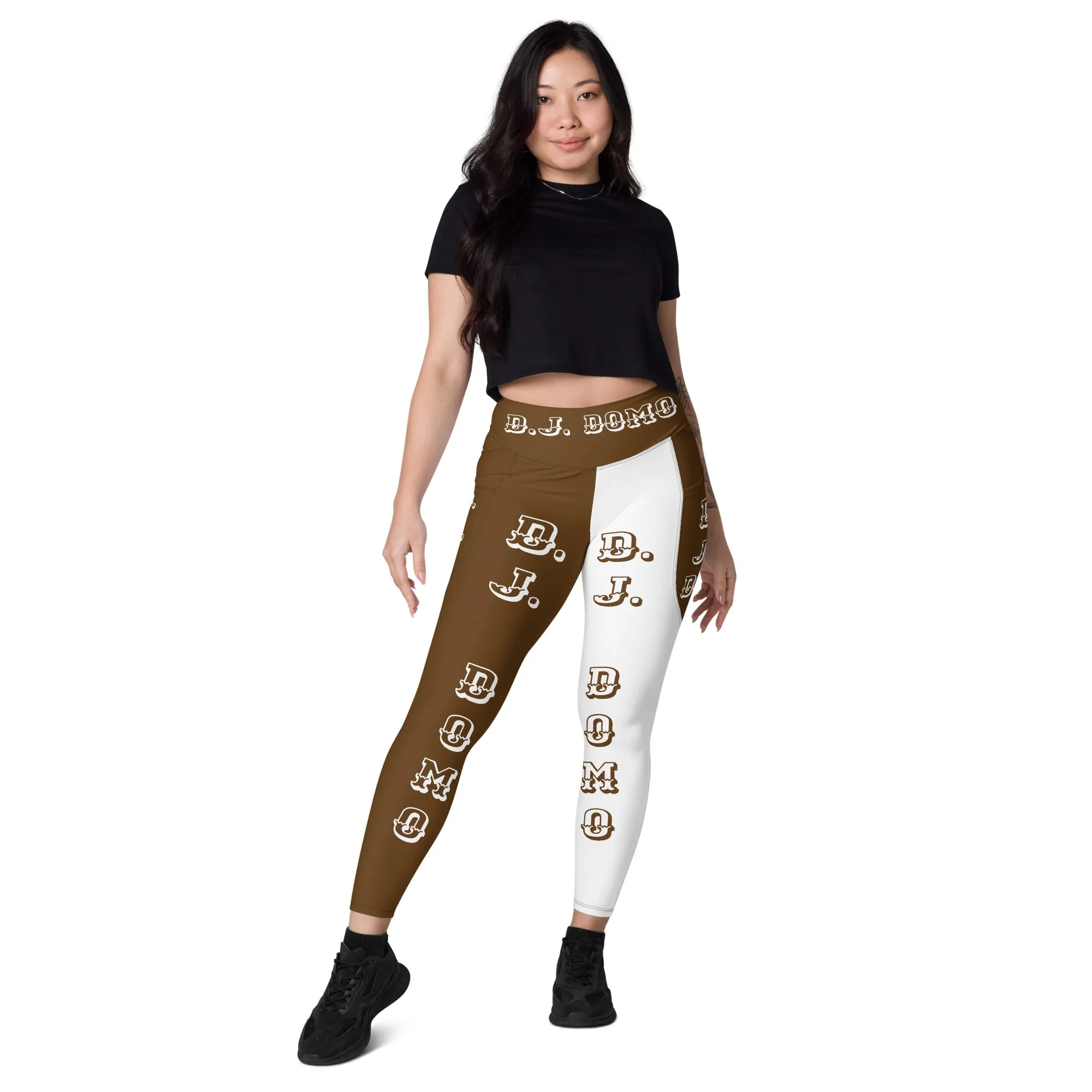 D.J. Domo Leggings with pockets 2 Brown/White