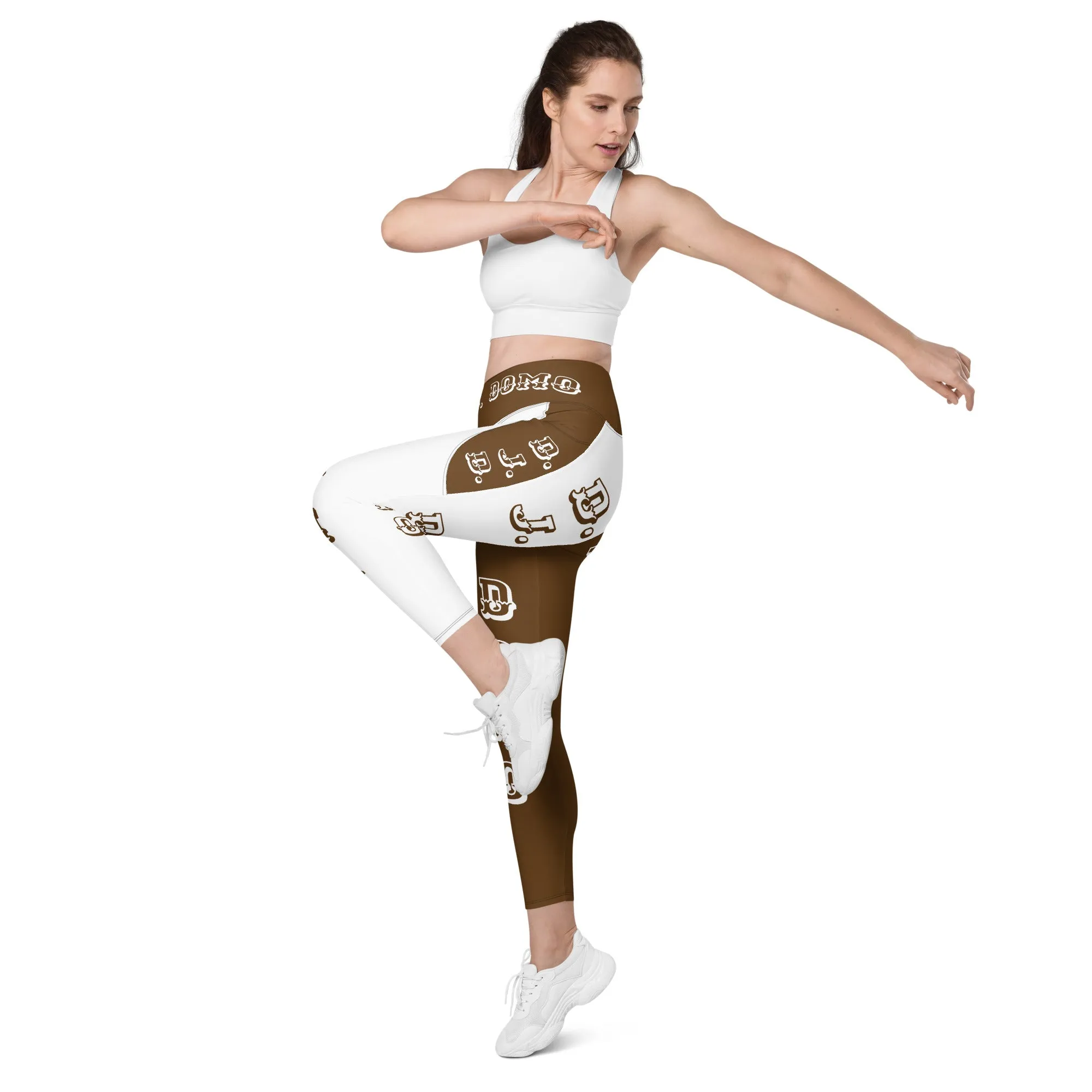 D.J. Domo Leggings with pockets 2 Brown/White