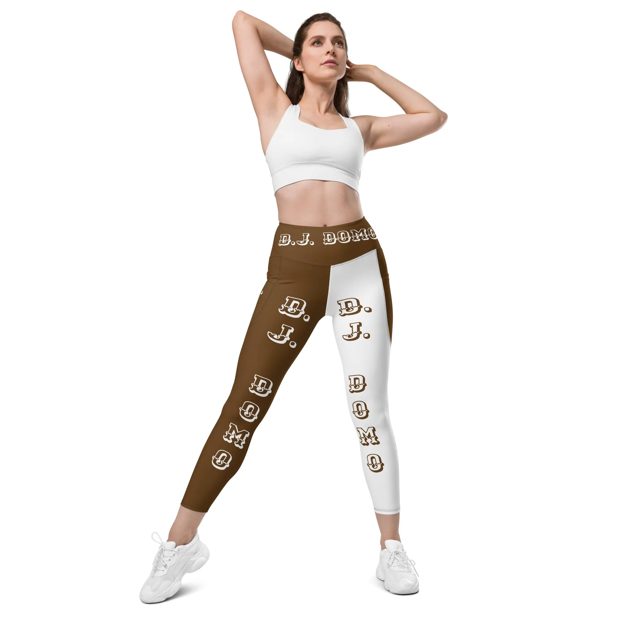 D.J. Domo Leggings with pockets 2 Brown/White