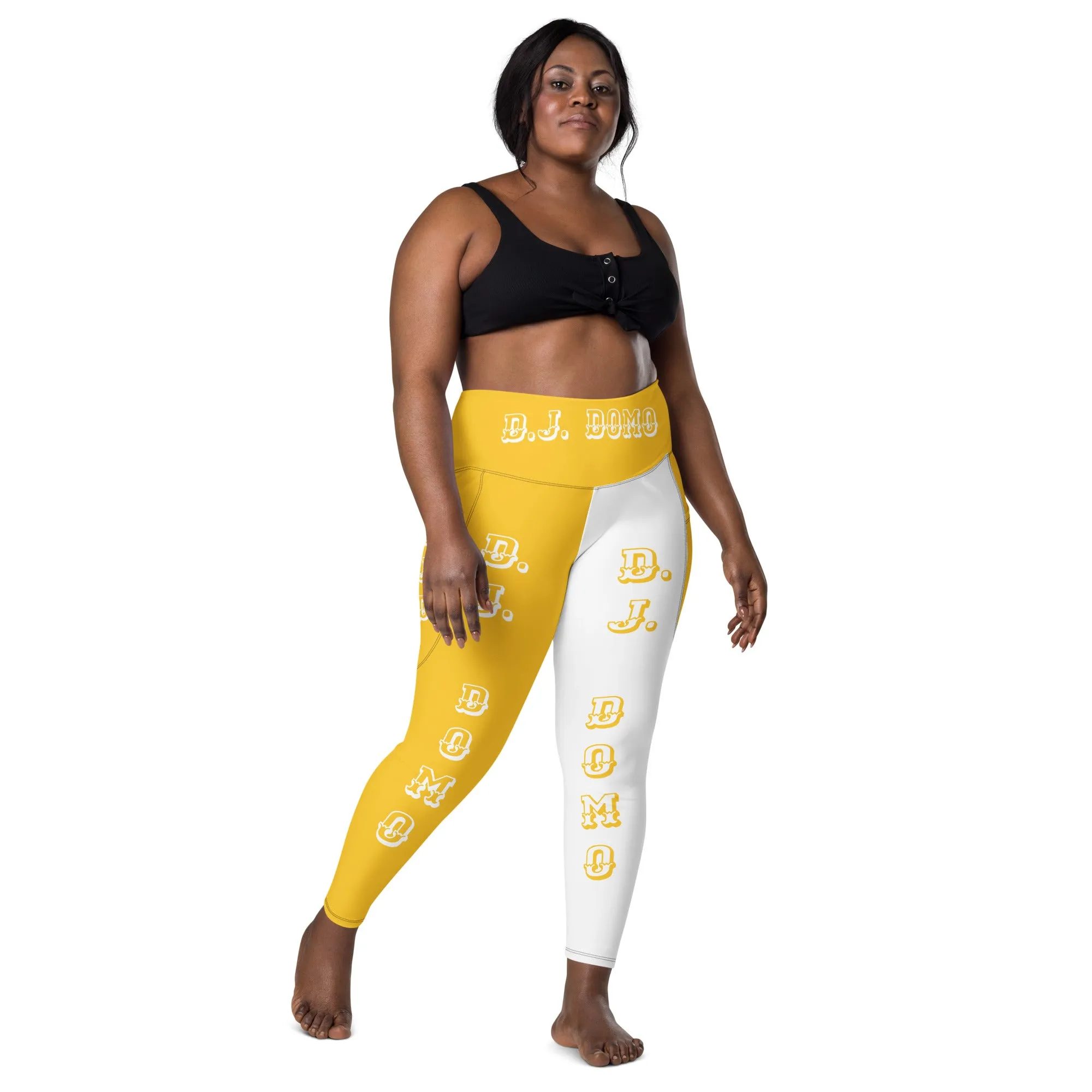 D.J. Domo Leggings with pockets 2 Yellow/White