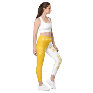 D.J. Domo Leggings with pockets 2 Yellow/White