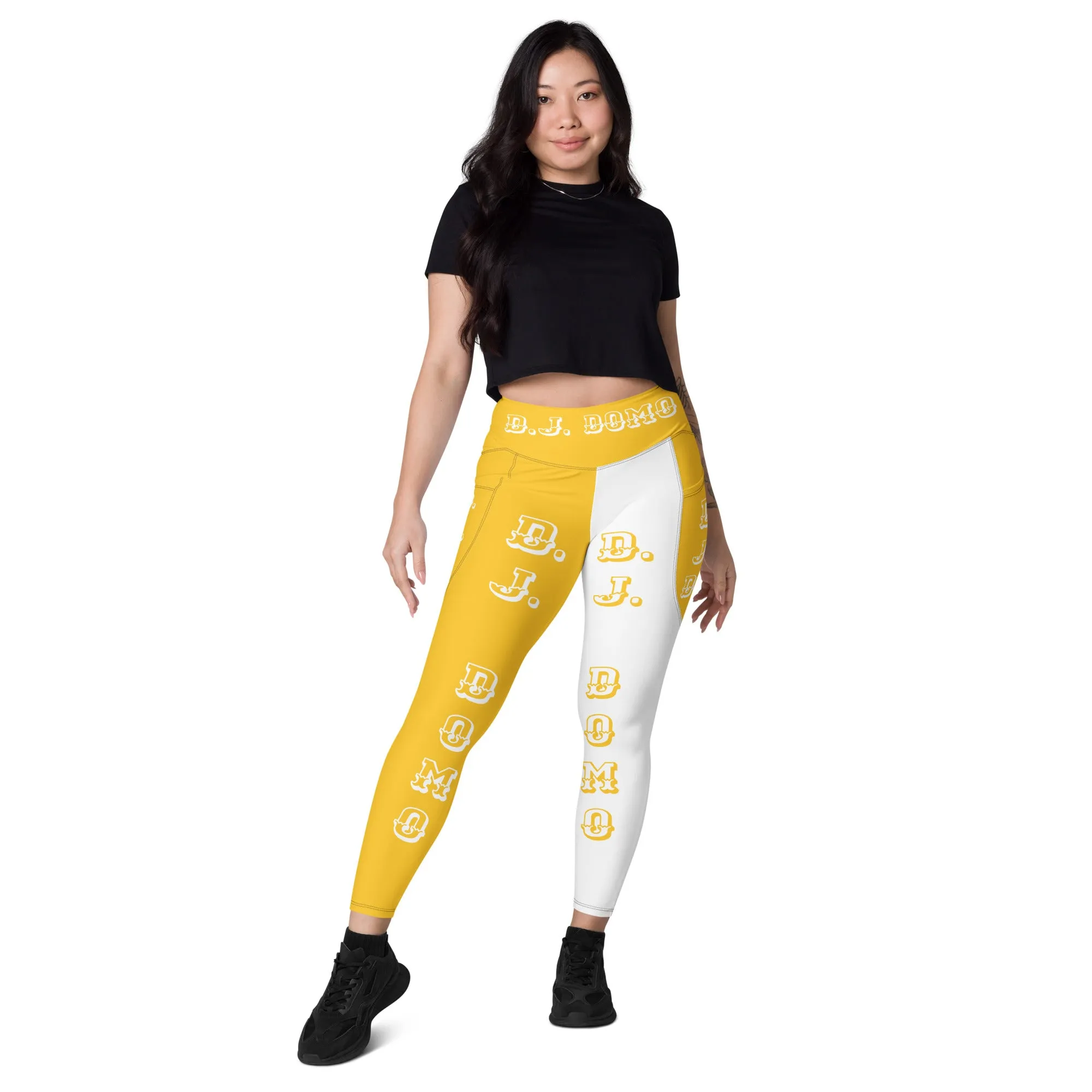 D.J. Domo Leggings with pockets 2 Yellow/White