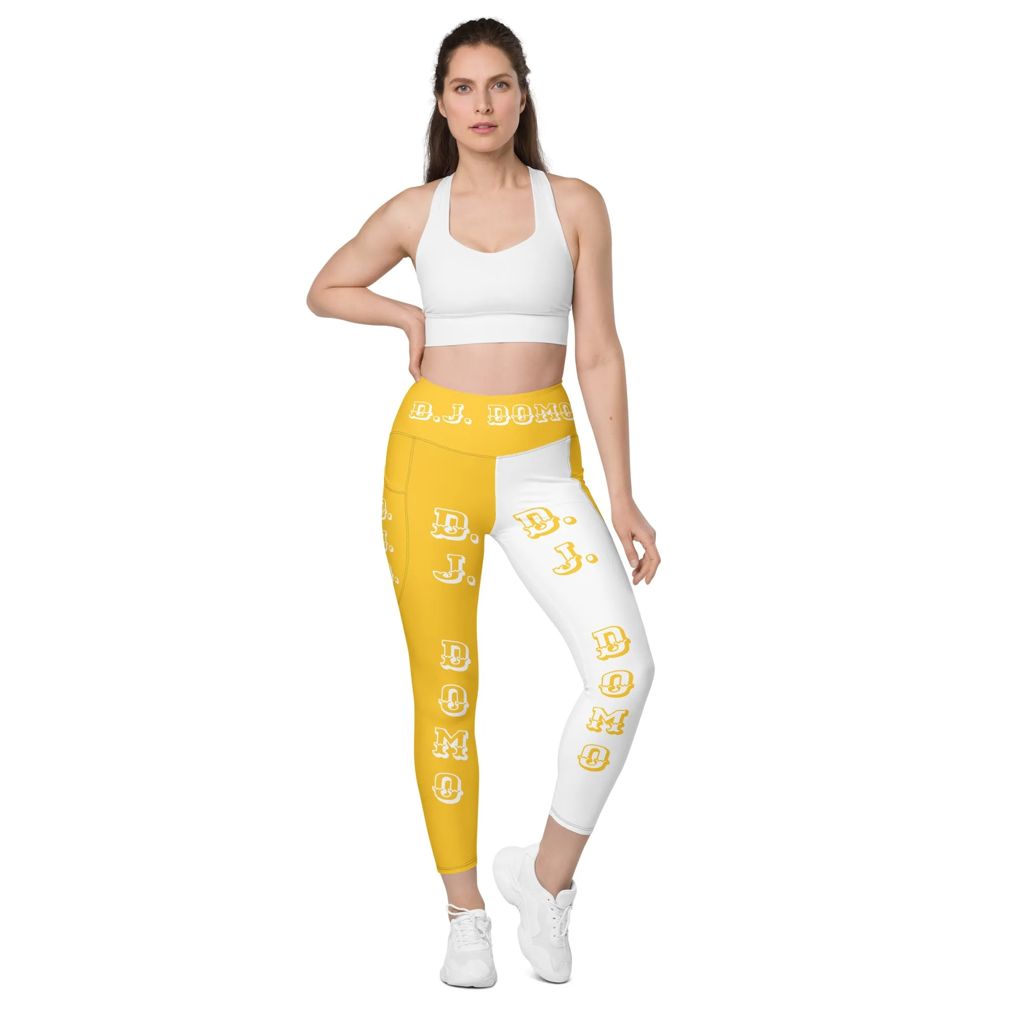 D.J. Domo Leggings with pockets 2 Yellow/White