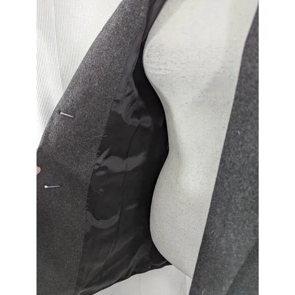 DKNY! BLACK FINE WOOL, REMOVABLE HOOD, BABYDOLL JACKET, COAT! SZ XS