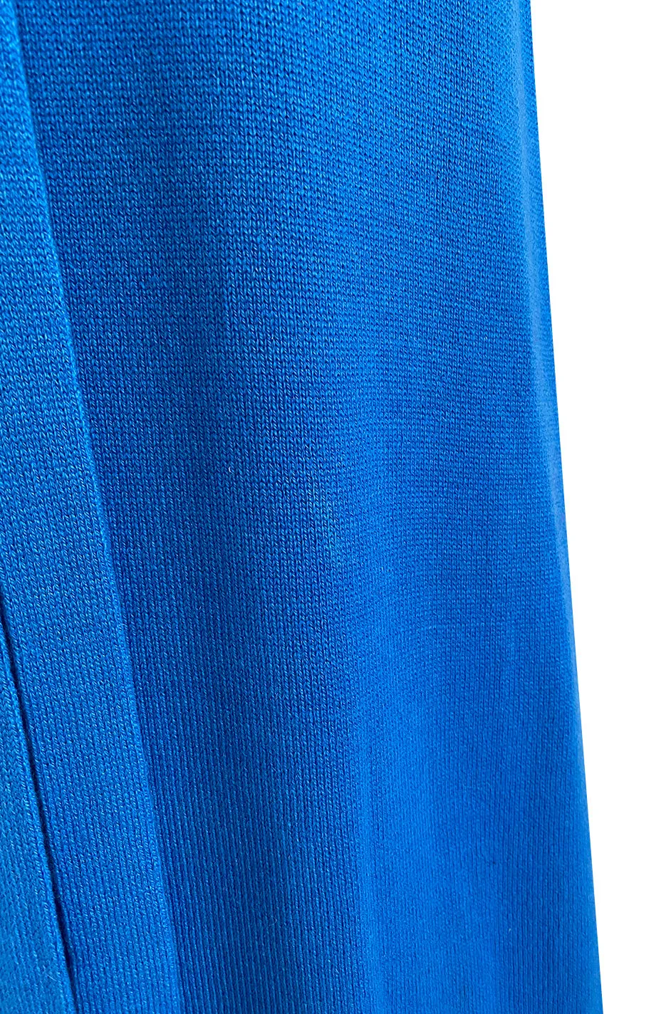 Documented Fall 1977 Halston Cashmere Sky Blue Dress w Extra Long Attached Wrap Ties