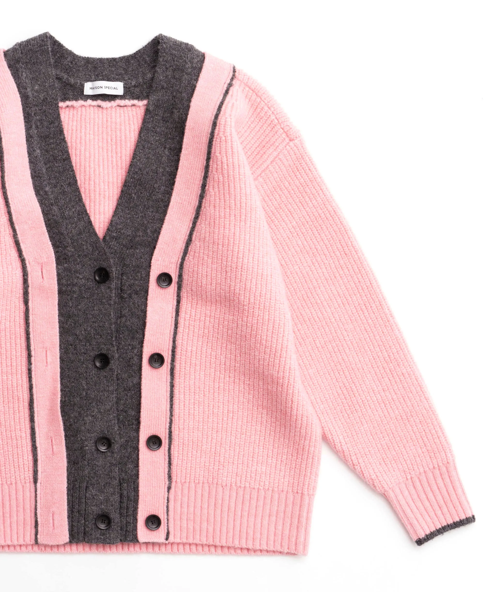 Double Color Layered Knit Cardigan