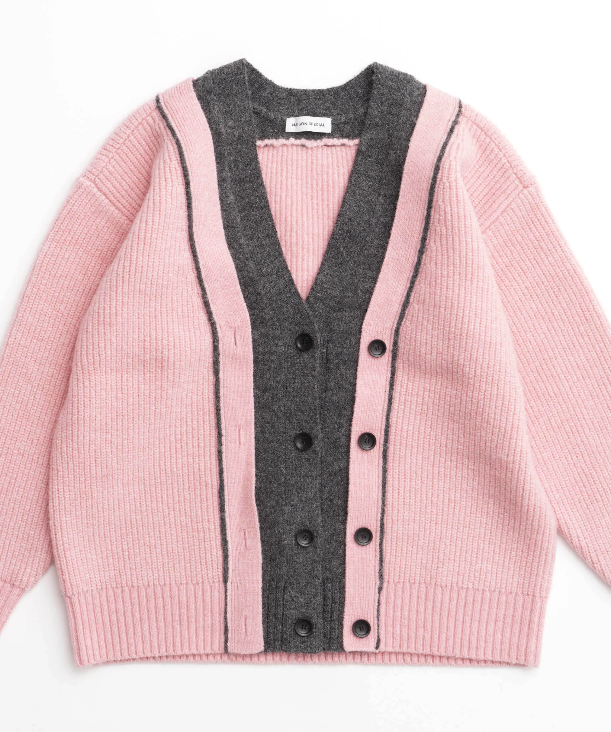 Double Color Layered Knit Cardigan