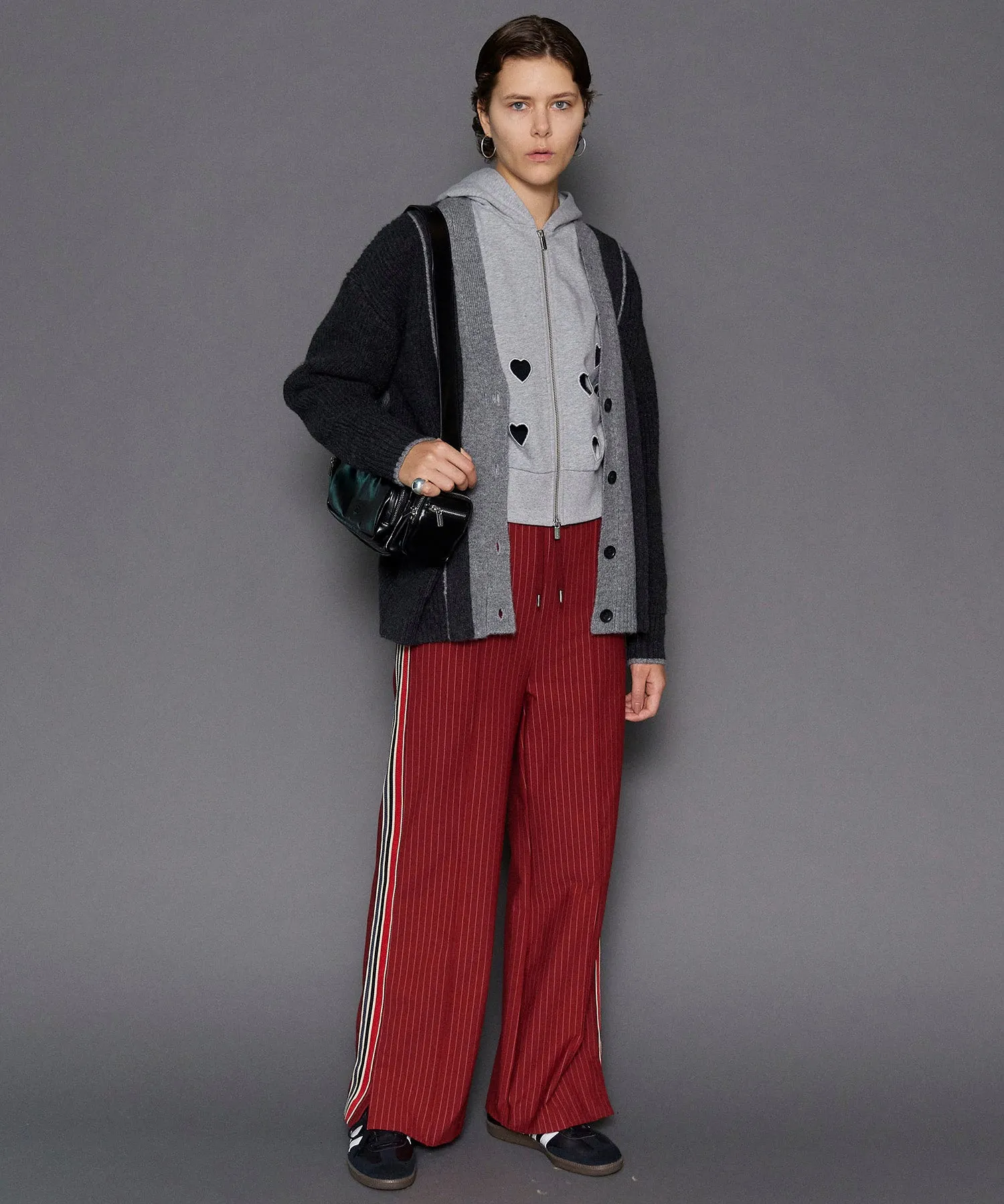 Double Color Layered Knit Cardigan