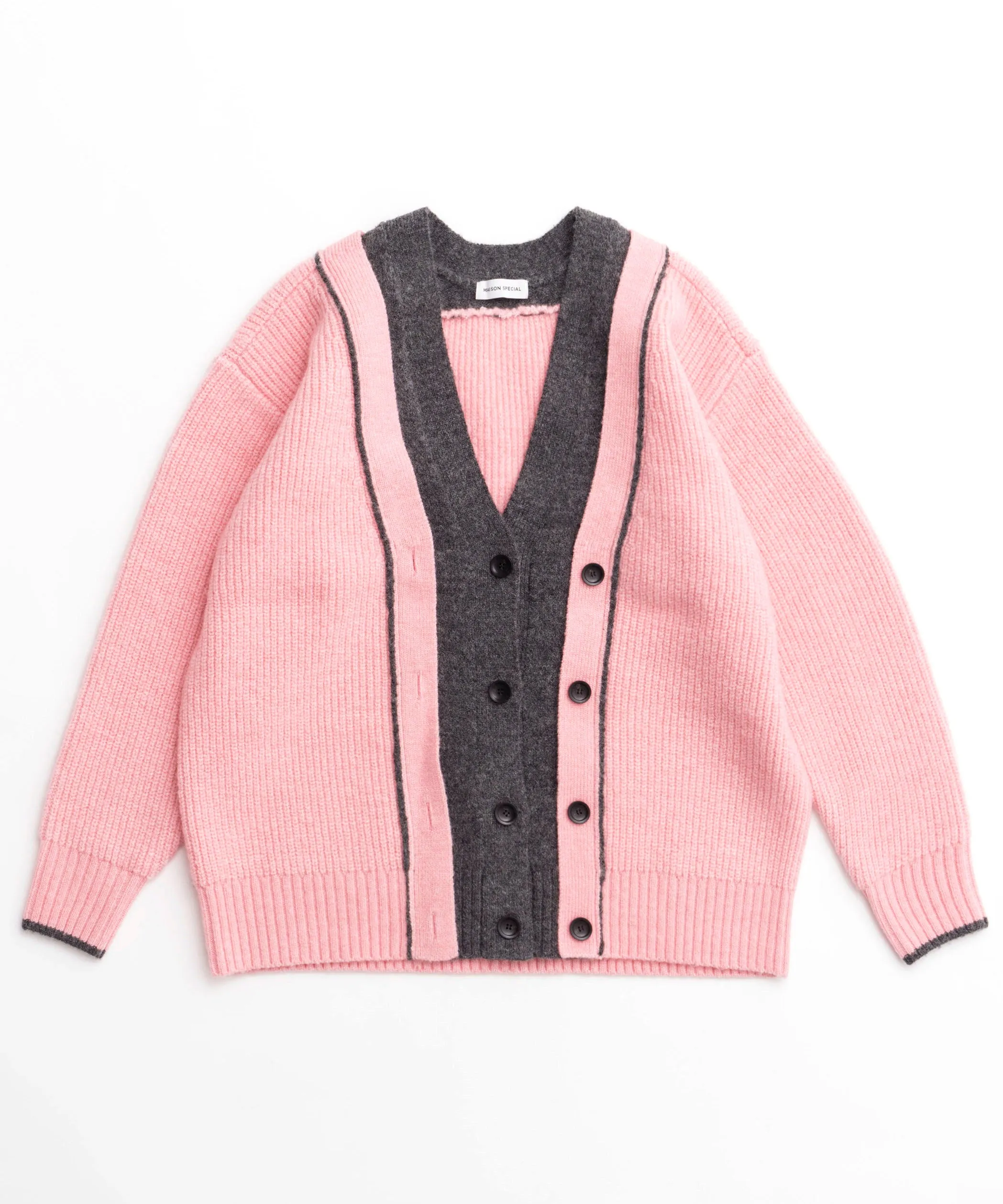 Double Color Layered Knit Cardigan