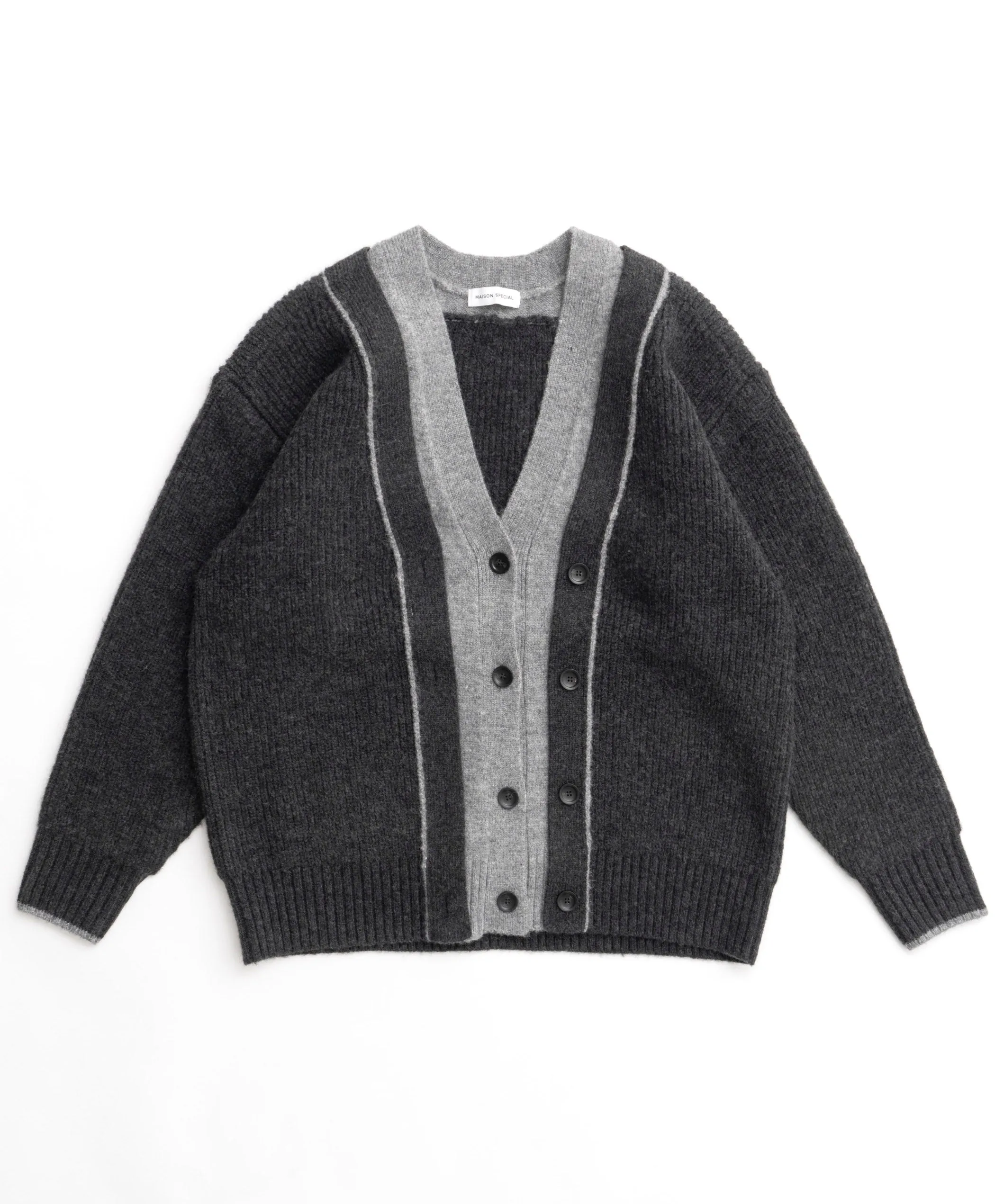 Double Color Layered Knit Cardigan
