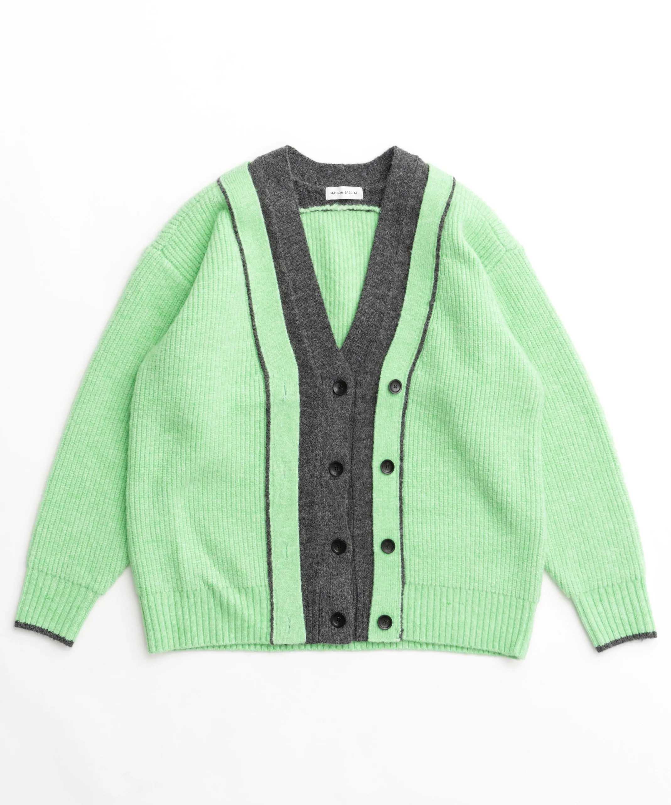Double Color Layered Knit Cardigan