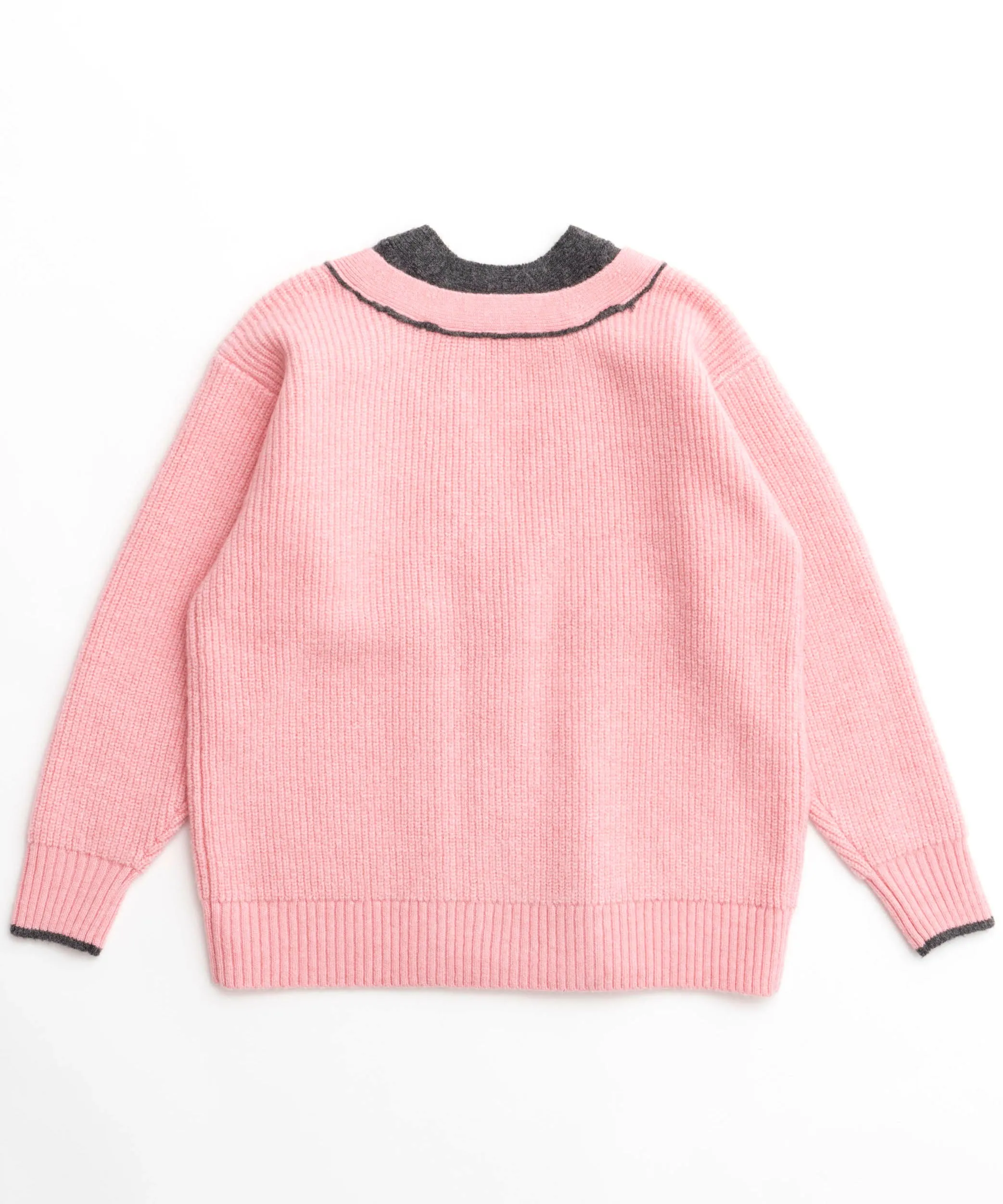 Double Color Layered Knit Cardigan