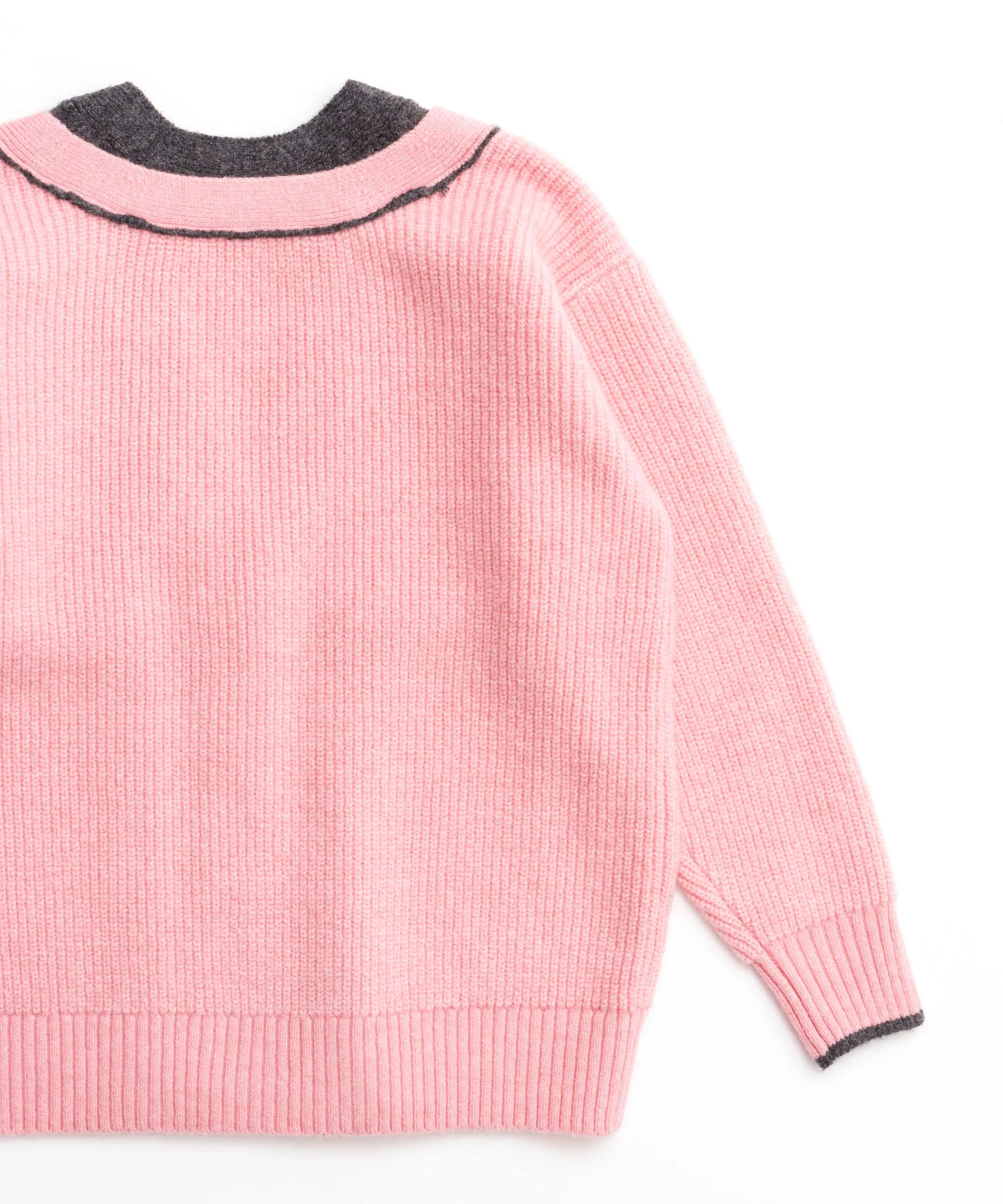 Double Color Layered Knit Cardigan