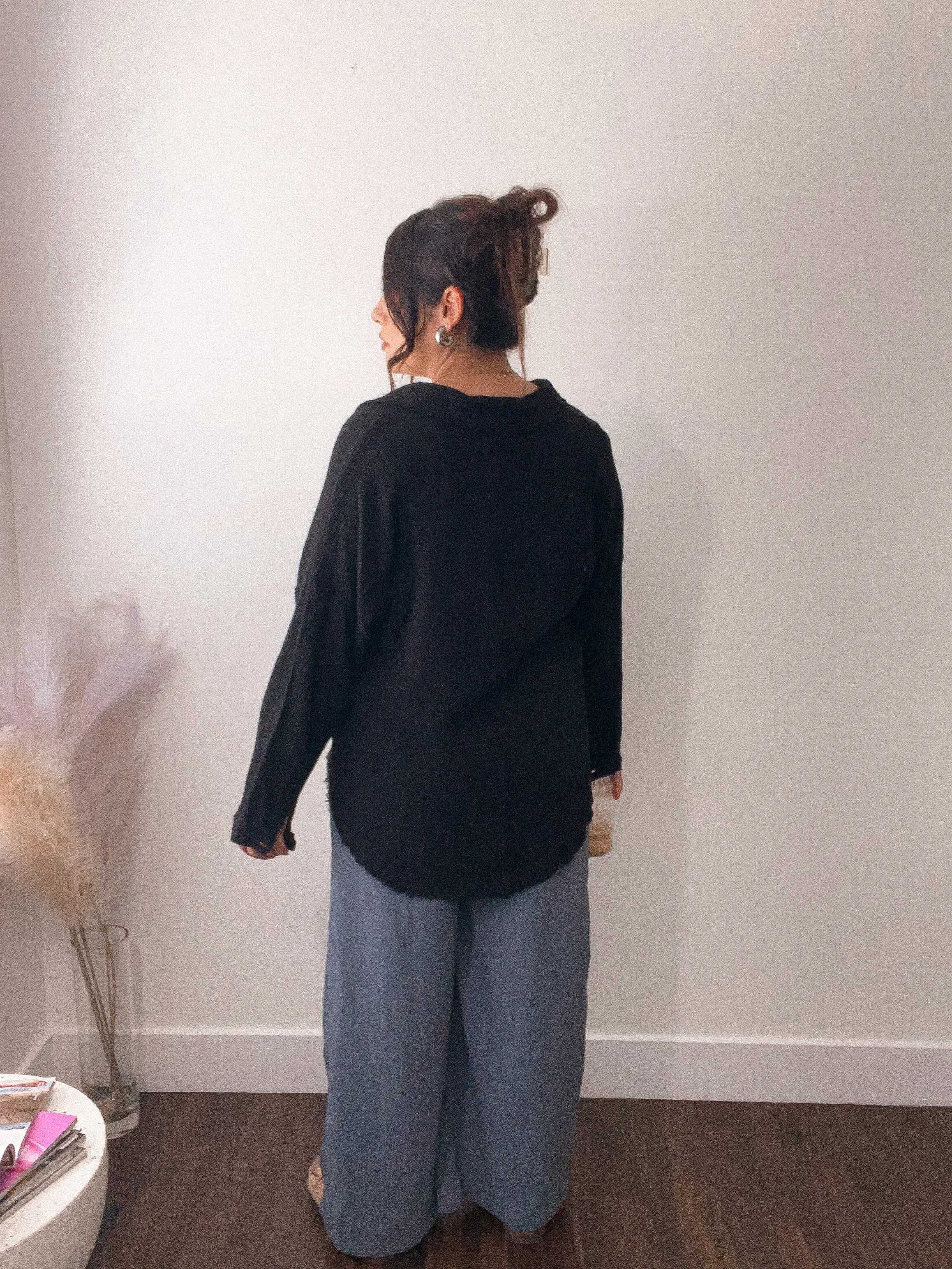 Double Gauze Buttondown Shirt *BLACK*