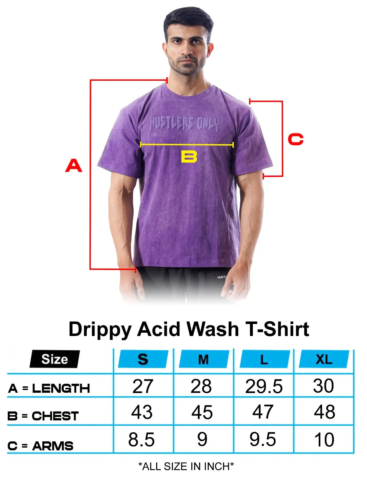 Drippy Acid Wash Tshirt - Purple