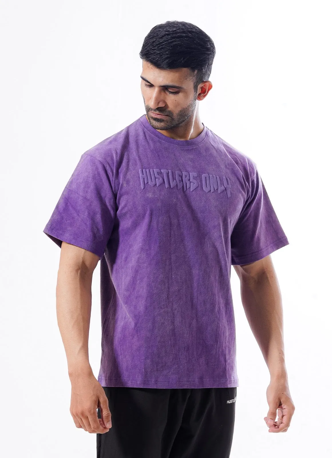 Drippy Acid Wash Tshirt - Purple