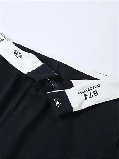 Dunkle Straight Leg Hose mit Faltbarer Taille