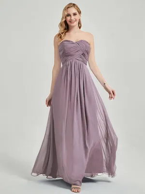 Dusk Sweetheart Strapless Chiffon Maternity Maxi Bridesmaid Dress